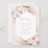 Boho pampas baby shower kaart (Voorkant)