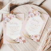 Boho pampas baby shower kaart