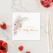 Boho Pampas Baby shower servetten roze meisje (Insitu)