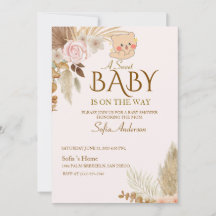 Boho Pampas baby shower uitnodiging