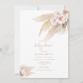 Boho pampas baby shower-uitnodiging kaart (Voorkant)