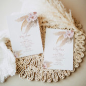 Boho pampas baby shower-uitnodiging kaart