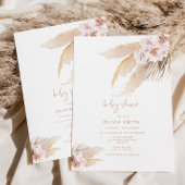 Boho pampas baby shower-uitnodiging kaart