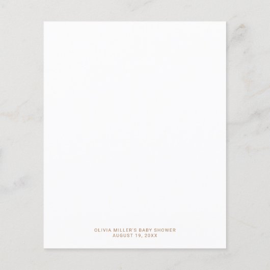 Boho Pampas Baby Voordicaties en Advice Kaarten (Achterkant)