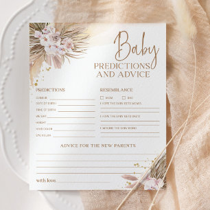 Boho Pampas Baby Voordicaties en Advice Kaarten