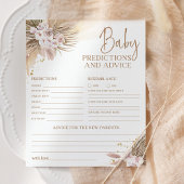 Boho Pampas Baby Voordicaties en Advice Kaarten