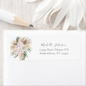 Boho Pampas Beach Floral Return Address Label (Insitu)