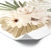 Boho Pampas & Beige Bloemkaarten & Cadeaus Bord Poster (Hoek)