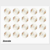 Boho Pampas Bloem Bruiloft Klassieke Ronde Sticker (Vel)
