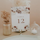 Boho Pampas Bloem Nummerkaartje Kaart