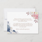 Boho Pampas Bloemen Blauw & roze Baby shower Dank  Bedankkaart (Voorkant)