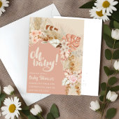 Boho Pampas Bloemen Bruiloftfeest Kaart