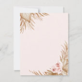 Boho Pampas Bloemen, Champagne Glass Pensioen Kaart (Achterkant)