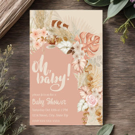 Boho Pampas Bloemen Douche Kaart