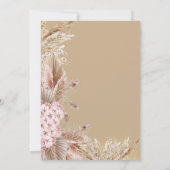 Boho Pampas Bloemen Gras Bruiloft Kaart (Achterkant)