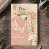 Boho Pampas Bloemendoopfeest Kaart