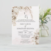 Boho pampas bloemige Spaanse bruiloft Kaart (Staand voorkant)