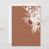 Boho Pampas Bloemtafel Nummer Kaart (Achterkant)