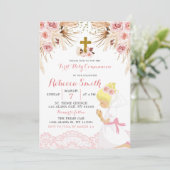 Boho Pampas Blonde Girl Eerste Uitnodiging (Staand voorkant)