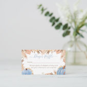 Boho Pampas Blue Pumpkin diaper raffle Informatiekaartje (Staand voorkant)