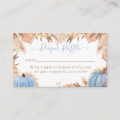 Boho Pampas Blue Pumpkin diaper raffle Informatiekaartje (Voorkant)