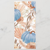 Boho Pampas blue Pumpkin Menu (Achterkant)