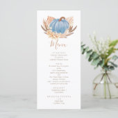 Boho Pampas blue Pumpkin Menu (Staand voorkant)