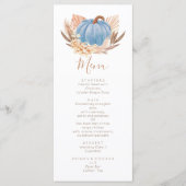 Boho Pampas blue Pumpkin Menu (Voorkant)