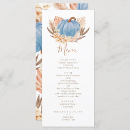 Boho Pampas blue Pumpkin  Menu
