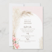 Boho Pampas Blush Bruiloftsfeest Kaart (Voorkant)