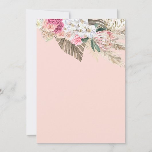Boho Pampas Blush Floral Vrijgezellenfeest Kaart (Achterkant)