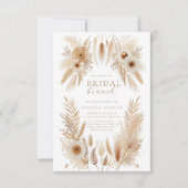 Boho Pampas Bridal Brunch Uitnodigen Kaart (Voorkant)