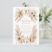 Boho Pampas Bridal Brunch Uitnodigen Kaart (Staand voorkant)