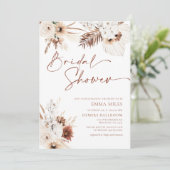 Boho Pampas Bridal Shower Kaart (Staand voorkant)