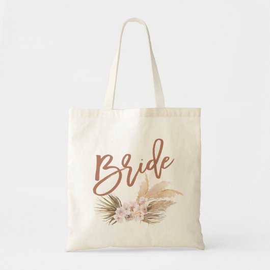 Boho Pampas Bruid Bloemen Tote Bag (Voorkant)