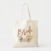 Boho Pampas Bruid met Bloemen Tote Bag (Voorkant)
