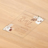Boho Pampas Bruiloft Acryl Uitnodigingen (Laagn)
