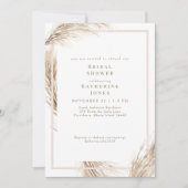 Boho Pampas Bruiloftsborrel Kaart (Voorkant)