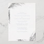 Boho Pampas Bruiloftszilver Folie Uitnodiging (Voorkant)