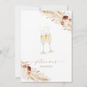 Boho Pampas Brunch en Bubble Vrijgezellenfeest Kaart (Achterkant)