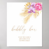 Boho pampas - bubbelbar poster (Voorkant)