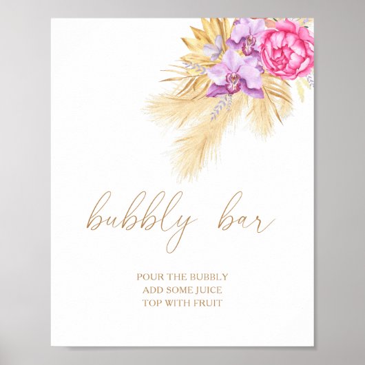 Boho pampas - bubbelbar poster (Voorkant)