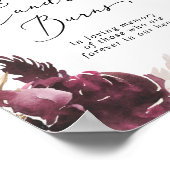 Boho Pampas Candle Burns Wedding Memorial Sign Poster (Hoek)