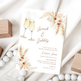 Boho Pampas Champagne Bruidsfeest Kaart