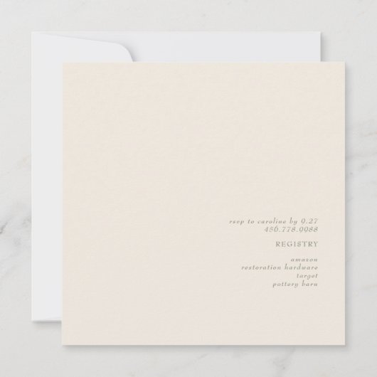 Boho Pampas Champagne Sage/Cream Square Bridal II Kaart (Achterkant)