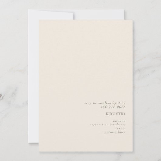 Boho Pampas Champagne Sage/Cream Vrijgezellenfeest Kaart (Achterkant)