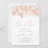 Boho Pampas Dried Floral Baby Kaart (Voorkant)