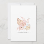 Boho Pampas Dried Floral Baby Kaart (Achterkant)