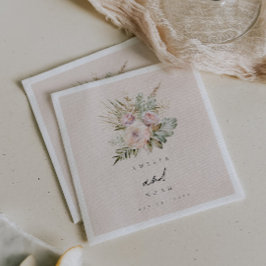 Boho Pampas Dusty Roos Wedding Servet