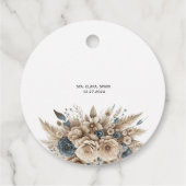 Boho Pampas Elegante Favoritlabels voor Bruiloft Bedankjes Labels (Achterkant)